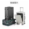 China 24-Inch Suitcase Front Open Hard Shell Aluminum Frame With USB Charging Port TSA Lock Cup Holder And Medium Phone Holder wholesale