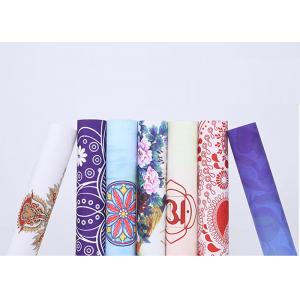 China Digital Custom Printed Yoga Mats , Purple Patterned Yoga Mat Non Toxic supplier