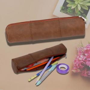 China CMYK PMS Handmade Leather Pencil Case Bag TPCH PU Leather supplier