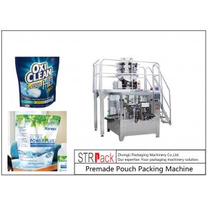 China Automatic Detergent Powder Bag Stand-up Zipper Pouch Given Rotary  Packing Machine With Auger Filler supplier