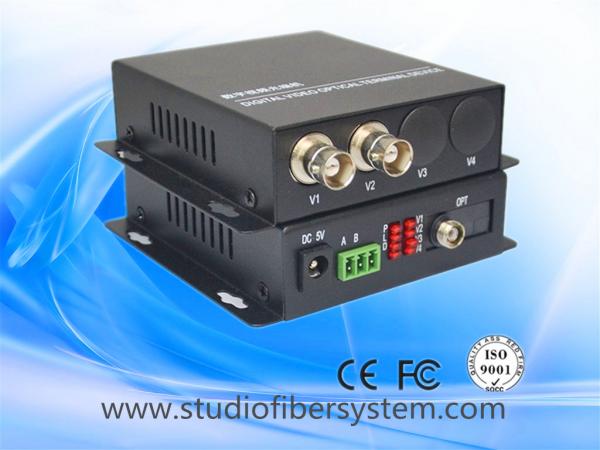 2ch analog video to fiber converter with audio or ptz data for CCTV system