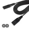 IEC 320 C7 to C8 Power Cord 10A 250V 18AWG for Electronics