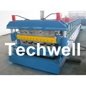 China Automatic PLC Control Dual Level Roll Forming Machine With Manual / Automatic Decoiler on sale
