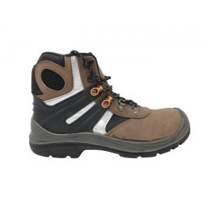 Breathable Camel High Cut Work Boots , Waterproof Steel Toe Boots For Wide Feet