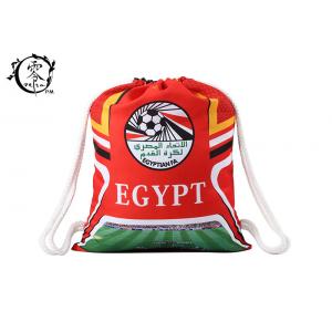 World Cup Egypt Soccer Printed Drawstring Backpack Large Sized With Thick Cotton Ropes
