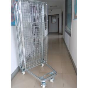 China 2 Way / 4 Way Enter Metal Storage Cages Roll Container Silver Colored supplier