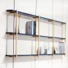China SGS 3 Layer Gold Aluminum Metal Frame Wall Shelf 820mm For Home Decor wholesale