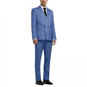 2PCS Custom Men'S Stylish Skinny Fit Houndstooth Tuxedo For Special Occasion Jacket Trousers