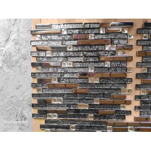 China Square & Rectangle  glass Mosaic Electroplate Design Decorative Backsplsah Wired Glass Mosaic Tile wholesale