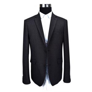 Black Printed Suits For Mens Patterned Suit Jacket Slim Fit OEM Service