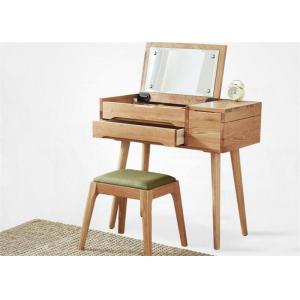China Light Wood Teenage Solid Wood Dressing Table Set With Mirror High Grade supplier