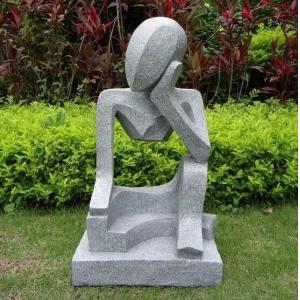 Professional Small Modern Abstract Stone Sculpture Hand Carved For Garden