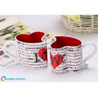 Personalized ceramic couple mug for lovers with heart shape