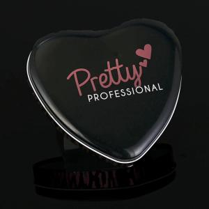 Cosmetic Lipstick Custom Metal Tin Box Heart Shape With PVC Inner Tray