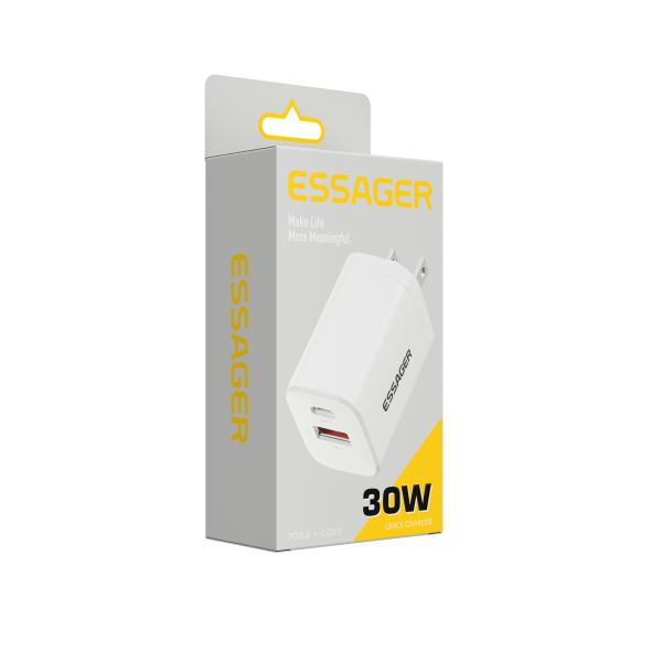 エッサガー 30W 急速充電器 EU US UK プラグ 携帯電話の高速壁充電 パッド 携帯電話