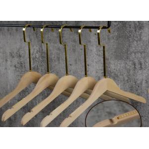 China Customized Luxury Wooden Garment Hangers , Heavy Duty Flat Wooden Hangers supplier