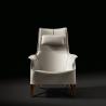 Removable MOBIUS Tan Leather Armchair , Luxury White Leather Armchair
