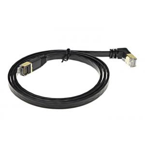 1 M Right Angle Cat 6 Ethernet Network Cable / Flat Patch Cord Black Color