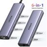 China Revodok 6 in 1 USB C Hub Gigabit Ethernet Adapter with 4K-HDMI, 100W PD Charging, USB A Data Ports wholesale