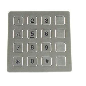 Vandal Resistant Phone Keyboard , Stainless Steel Keypad With 16 Keys