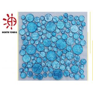 HTY - TC 300 300*300 Best Selling Glass Mosaic Rhombus Blue Wall Tile for Wall Designs