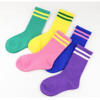 China Fashion Kids Colorful Socks , Kids Striped Socks With Cotton / Nylon / Spandex Material on sale