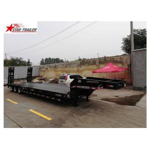 60-100 Tons Goosneck Pipe Transport Trailer Hydraulic Ramp Low Bed Type