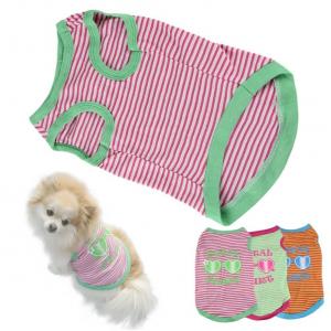 China cheap stripe Pet Puppy Summer Shirt Pet Clothes T Shirt with printing supplier