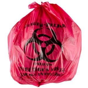 45L Isolation Infectious Recyclable Garbage Bags Red Color 24" X 24"  High Density