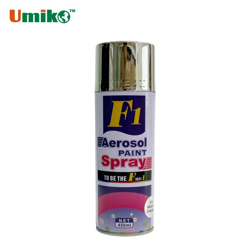 China F1 Chrome Spray Paint 450ml Custom Multi Surface Acrylic Resin Spray Paint on sale