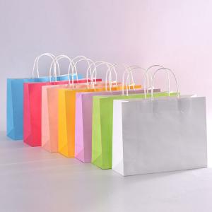 Customized Size Coloured Kraft Paper Bags , Brown Paper Gift Bags Eco - Friendly