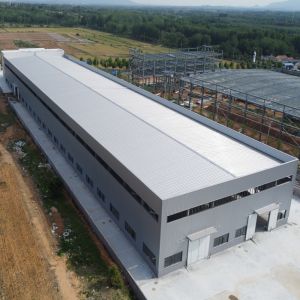 China Long Span Prefabricated Steel Warehouse with H-Section Frames on sale