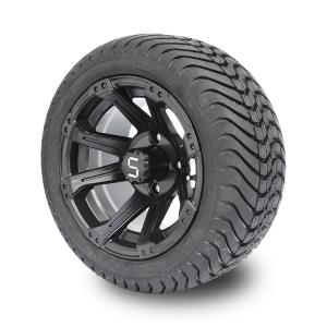 China Golf Cart 12 Inch Matte Black Wheels and 215/35-12 Street Tires 4x4 Bolt Pattern DOT Rated supplier