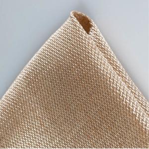 1/3 Twill Weave Fiberglass Cloth , Golden Heat Treatment Fabric Roll HT3732