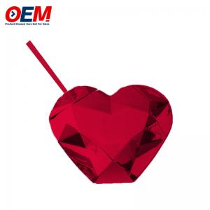 China PP Double Wall Cup With Straw OEM Sweet Heart 450ml Plastic Water Cup supplier