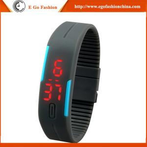 China Black Red Orange Watch Quartz Analog Watch Unisex Boys Girls Kids Watch Slap LED Watches supplier