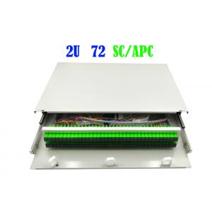 2U 72 Core Rack Rack Fiber Patch Panel Cable Termination 482mm X 240mm Hand Pull Type