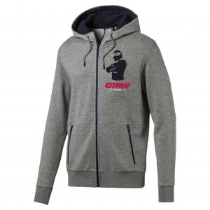 Custom Logo Grey Wicking Breathable Sports Formula One Racing Zip Hoodie for Men