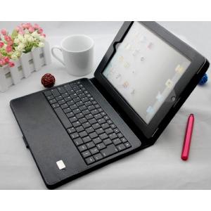 China Caja negra protectora del cuero Ipad2 del soporte ajustable con el teclado de Bluetooth (700mah 3.7V) wholesale