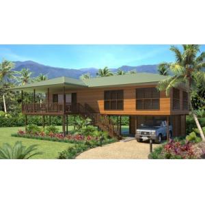 China Light Steel Wooden House Bungalow / Luxury Beach Bungalows For Thailand supplier
