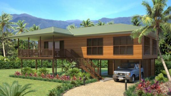 Light Steel Framing Wooden Bungalow / High Acoustic Insulation Home Beach