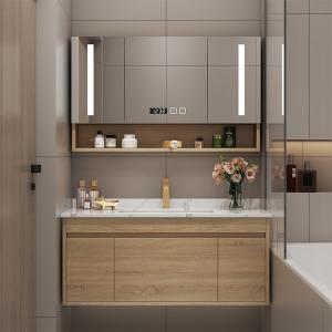 Counter Top Bathroom Washbasin Cabinet Modern Wall Hung With Mirror For Hotel