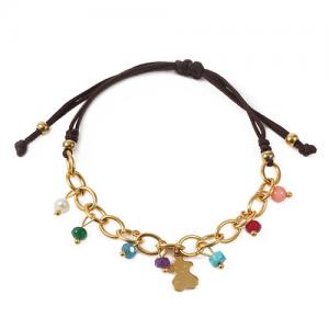 China Handmade Adjustable Stainless Steel Gold Plated Bracelet For Girl Wearing supplier