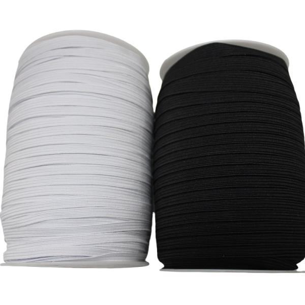ポリエステル編組弾性 黒白カラー 環境に優しいゴムバンド ノート用