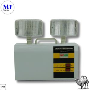 China Lumière d'urgence LED IP65 réglable double tête 180lm/W Haute luminosité ignifuge Monture murale batterie de secours 3 heures Bureau de l'usine industrielle ABS supplier