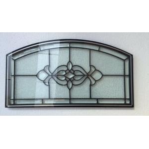 China Arched Door Leaded Glass with brass zinc patina caming for front doors supplier