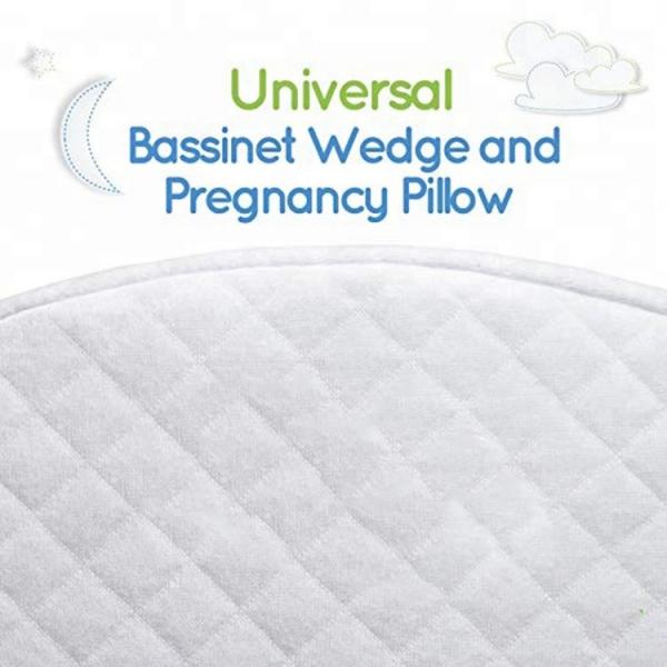 Waterproof Memory Foam Wedge Pillow Cotton Cover For Baby Bassinet White Color