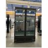China Supermarket 2 Glass Doors Beverage Cooler Equipment Bottom Mount Vertical Display Fridge wholesale