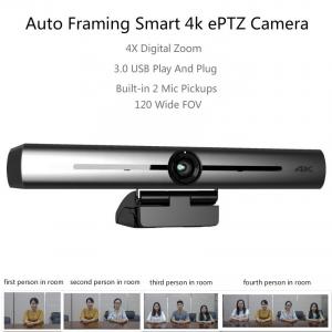 Ultra HD 4K EPTZ Camera For Video Conferencing 4X Digital Zoom 120°Wide FOV USB 3.0 Auto Framing UVC Video Conference Ca