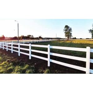 3 Rails 4 Rails White Vinyl Farm Fence For Livestock